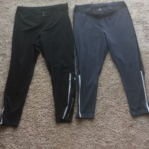 Gray and Black Old Navy XXL Running Tights